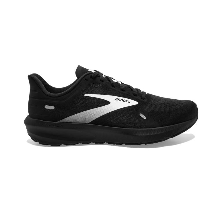 Brooks Launch 9 Lightweight-Cushioned Men's Road Running Shoes - Black/White (39867-CZOX)